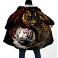 thumbnail image 3 of Capa con capucha con estampado 3D de dragón de tatuaje vikingo para hombres, abrigo grueso y cálido, capa de forro polar a prueba de viento, bata, manta con capucha, Yin y Yang,-2, 3 of 3