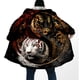 thumbnail image 2 of Capa con capucha con estampado 3D de dragón de tatuaje vikingo para hombres, abrigo grueso y cálido, capa de forro polar a prueba de viento, bata, manta con capucha, Yin y Yang,-2, 2 of 3