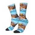 thumbnail image 2 of Uemuo Animals on Noah's Ark Floating Pattern Women's Crew Socks, Soft Durable Breathable Moisture-Wicking with Odor Control Cotton socks, 2 of 9