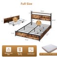 thumbnail image 5 of Ktaxon Full Size Bed Frame with Charging Station & LED Storage Headboard, Metal Platform Bed Frame with 2 Underbed Drawers for bedroom, Vintage Brown, 5 of 8