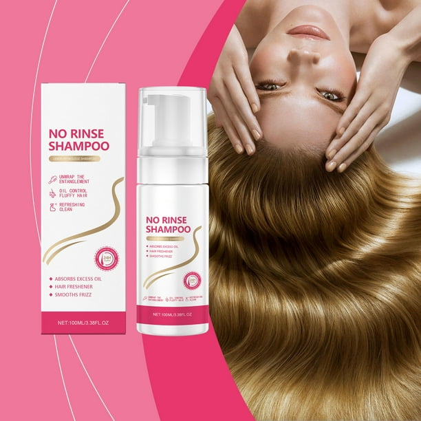 Champú sin aclarado, acondicionador, suavizante, para cabello rizado, refrescante, de larga duración, 100 ml, en espuma sin aclarado.