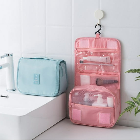 Foldable Travel Cosmetic Bag Outdoor Storage Bag Large Capacity Portable Hanging Hook Washing Bag