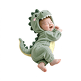 thumbnail image 4 of GiLiling Baby Plush Halloween Dinosaur Winter Jumpsuit with Tail, Attached Tail, Front Zipper, Kids Halloween Holiday Party Wear (Green, 9-12 Months), 4 of 9