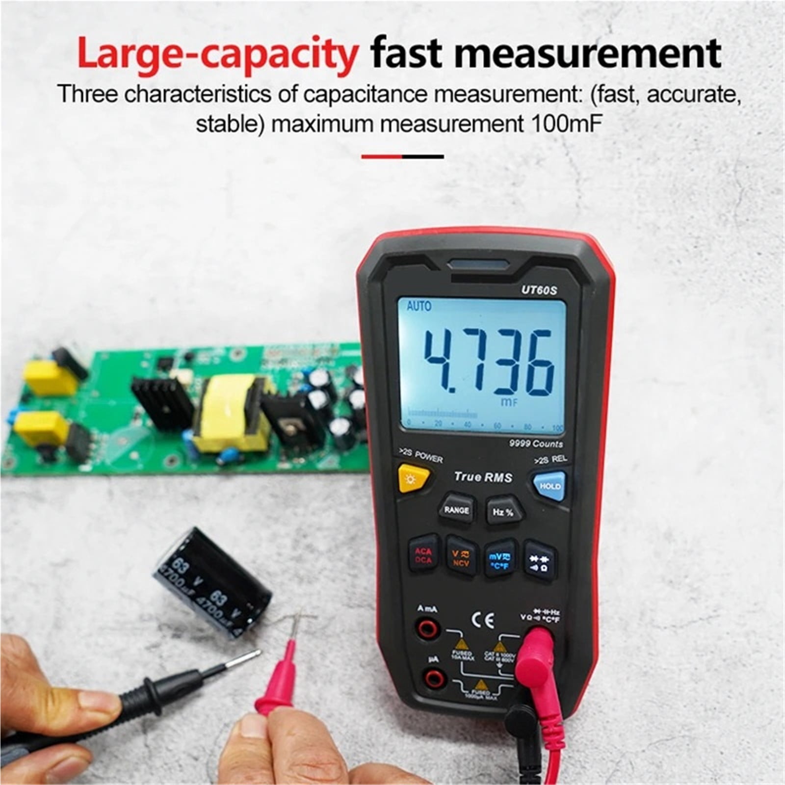 Digital Smart Multimeter True RMS 1000V AC DC Voltage Tester Ammeter Frequency Meter ,Battery Test