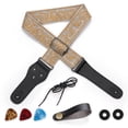 thumbnail image 1 of Adjustable Guitar Strap For Acoustic Electric Guitar Bass With Picks Locks Parts Gold, 1 of 5