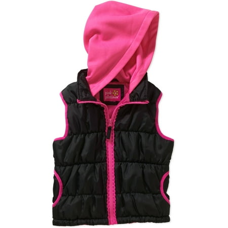 Fleece Zipper Vest - pink platinum girls' lace zipper fleece hood vest with pockets