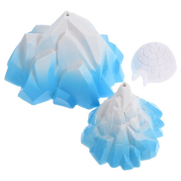 3 miniaturas de icebergs decorativos, modelos de iglús de glaciares árticos en miniatura, figuras de casas de hielo para escritorio, acuario o decoración de micro paisajes.