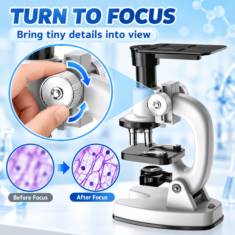 WEFONE Compound Microscope Set With Phone Holder, 200X-1200X photo 7