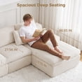thumbnail image 5 of HipyMo 134" U-Shaped Cloud Sofa, Compression Boneless Sectional Sofa Couch for Guest Room Living Room, No Assembly, Beige, 5 of 8