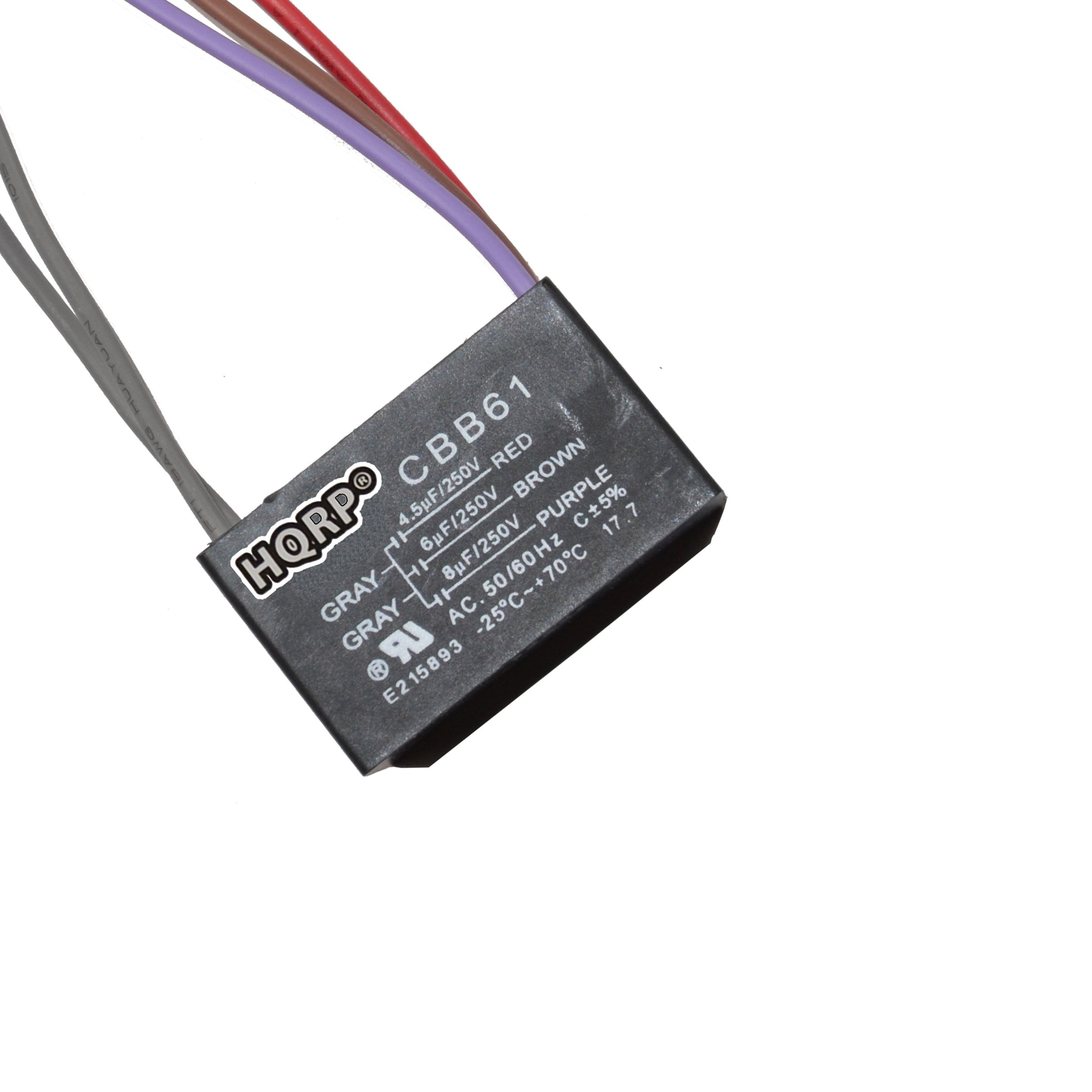 Hqrp Coaster Hqrp 2 Pack Ceiling Fan Capacitor 2 Wire Cbb61