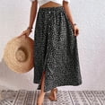 thumbnail image 6 of Maoxin Womens Skirts Women's Summer Solid Embroidery Elastic Waist Linen Ankle Skirt ,Blue,XL, 6 of 9