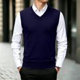 thumbnail image 2 of Maean Men Sweater Vest V Neck Knitted Pullover Sleeveless Sweaters Tops Vests Fall Winter Sweaters, 2 of 7