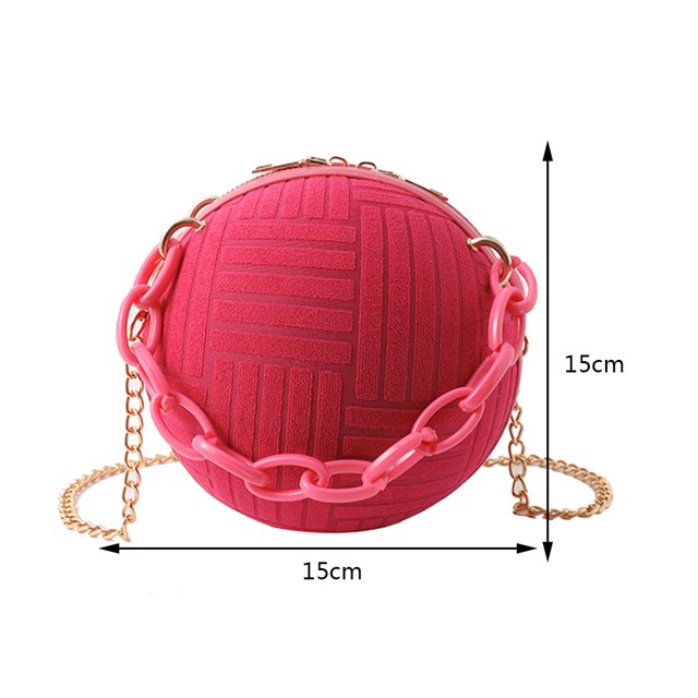 Bolsa de baloncesto con cadena, bolsos de mano de terciopelo a la moda para adolescentes y niñas rosa roja Sywqhk Para Estrenar