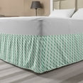 thumbnail image 1 of Chevron Bed Skirt, Chevron Herringbone Pattern Springtime Freshness Classic Stripe Art, Elastic Bedskirt Dust Ruffle Wrap Around for Bedding Decor, 4 Sizes, Sea Green Eggshell White, by Ambesonne, 1 of 2