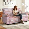 thumbnail image 2 of TSOVTHRID Pink Marble Texture Print Loveseat Couch Covers for 2 Seat Couch Recliner Loveseat Cover with Pockets Washable Stretch Sofa Cover Furniture Protector for Dogs, 2 of 7