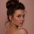 thumbnail image 5 of 1 Paire de Boucles d'Oreilles en Acier Titane Mode Femmes Boucles d'Oreilles Strass, 5 of 5