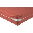 thumbnail image 5 of 100% Egyptian Cotton L Shape Zipper Mattress Cover, 800 TC, 12 Inch Deep Pocket Twin Size (39x75), Stripe Brick Red, 5 of 6
