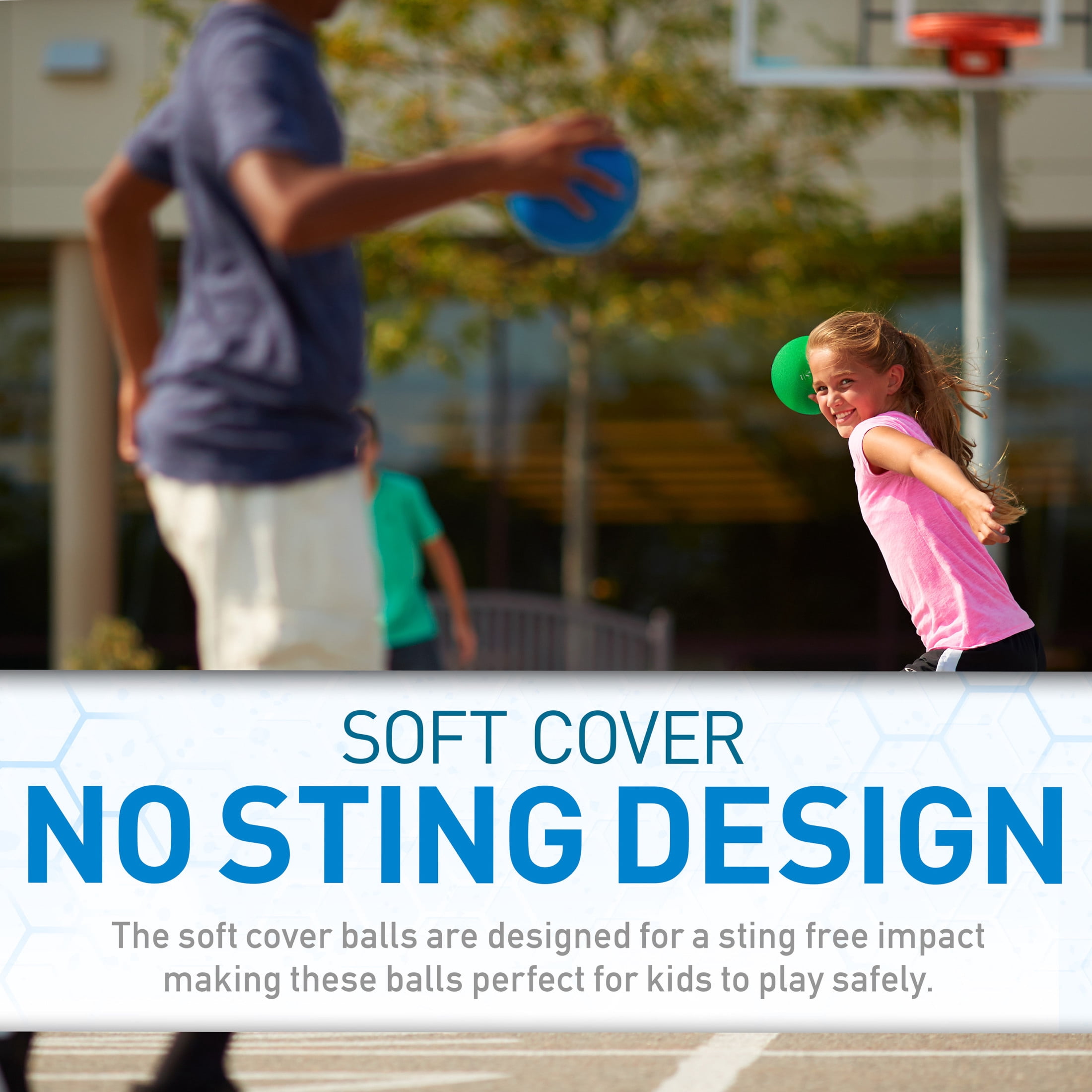 Franklin Sports Kids Dodgeballs - 6 Pack of 7 inches Inflatable Playground Balls for Kickball, Dodgeball and More - Soft Cover - Pump and Carry Bag Included