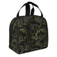 thumbnail image 2 of Easygdp Gold Gloss Outline Floral Bolsa Térmica Premium - Tela Oxford Impermeable, Gran Capacidad, Bolsillo Frontal, Unisex para Trabajo, Escuela, Actividades al Aire Libre y Picnics, 2 of 8
