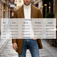 thumbnail image 3 of Yertdoel Pea Coats for Men Solid Lapel Wool Blend Trench Coat Button Front Mid Length Fashion Warm Outerwear with Pockets, M-3XL, 3 of 9