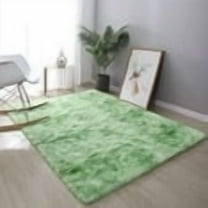 YJ.GWL 3x5ft Tie Dye Shag Area Rug For Living Room Bedroom,Shaggy Carpet For Home Decor,Green