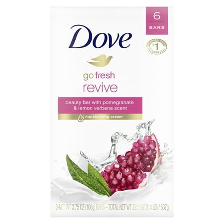 (2 pack) (2 pack) Dove go fresh Pomegranate and Lemon Verbena Beauty Bar, 3.75 oz, 6 Bar