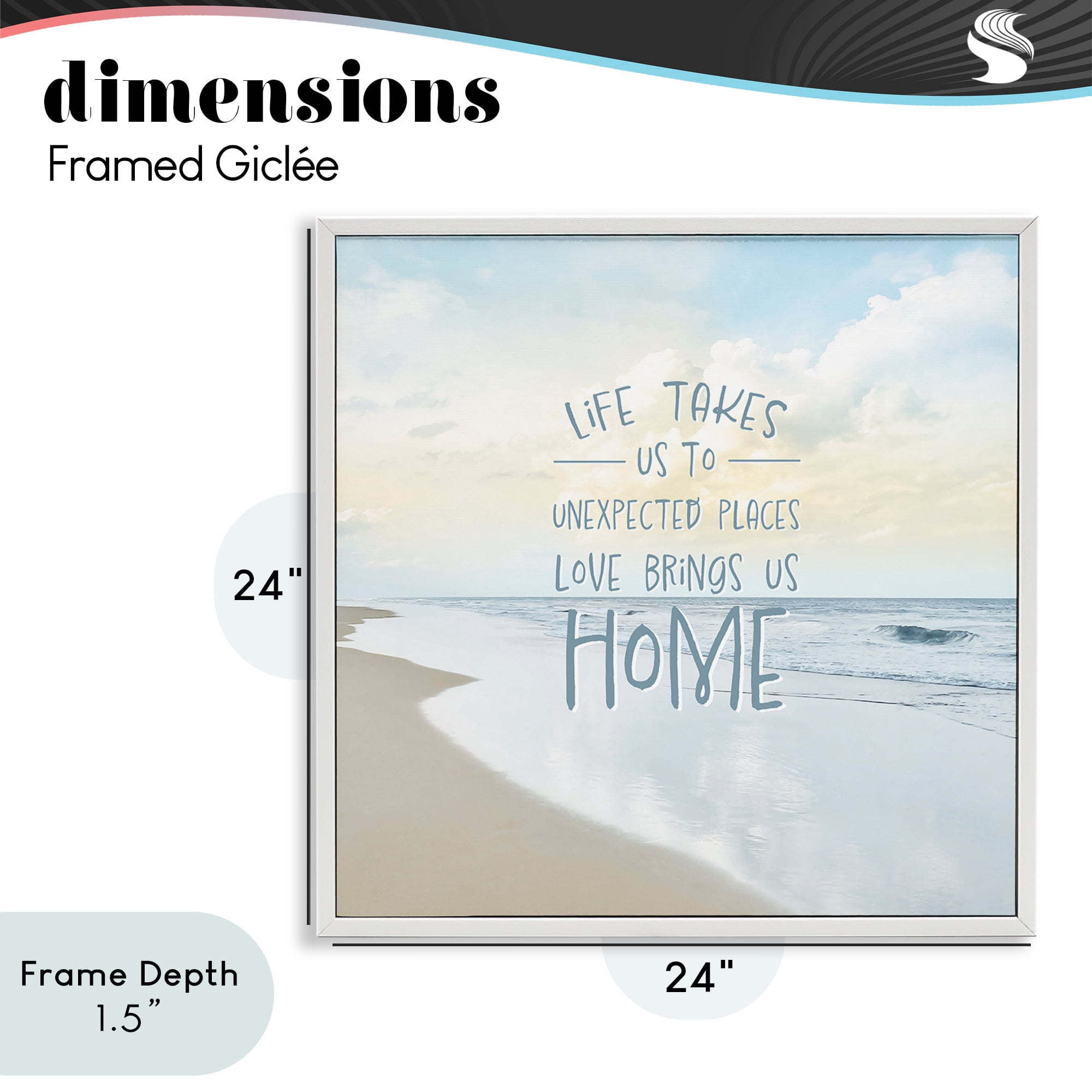 Stupell Industries Love Brings Us Home Inspiration White Framed Giclee Art, design by Natalie Carpentieri