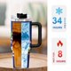 thumbnail image 5 of Critters Sonrientes Vaso aislado de acero inoxidable con asa, diseño temático, regalo para familia, amigos y fans; incluye pajita y encaja en el portavasos estándar, 40 oz, 5 of 6
