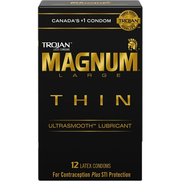 Trojan Préservatifs Lubrifiés Magnum Mince Ultralisse de Grande Taille