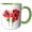 Green/White, variant on 3drose, Red Anemone Wildflower Vector Art, 11oz Two-tone Green Mug