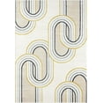 thumbnail image 2 of Abani Geometric Beige/Cream Area Rug - 6'x9' - Modern Linked Oval Design - Deco Collection - Easy to Clean - Durable for High Traffic Areas - Bedroom, Office & Kitchen - Medium Pile, 2 of 7
