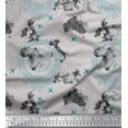 thumbnail image 1 of Soimoi Gray Poly Georgette Fabric Wanderlust & Aeroplane Travel Decor Fabric Printed Yard 52 Inch Wide, 1 of 3