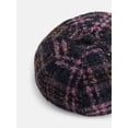 thumbnail image 3 of No Boundaries Women's Plaid Newsboy Hat, Brown, 3 of 3
