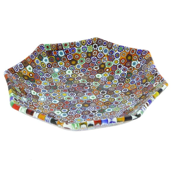 GlassOfVenice Murano Millefiori Octagonal Plate - Multicolor