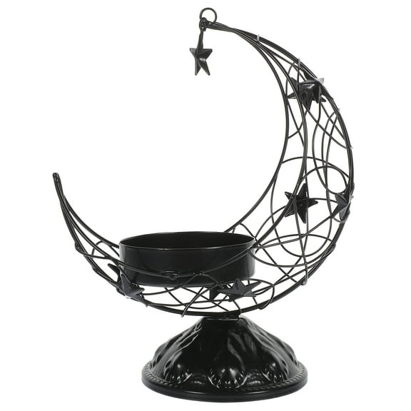 Zehuanyu Metal Candleholder Ornament Stable Base Romantic Hollow-out Moon Candle Holder