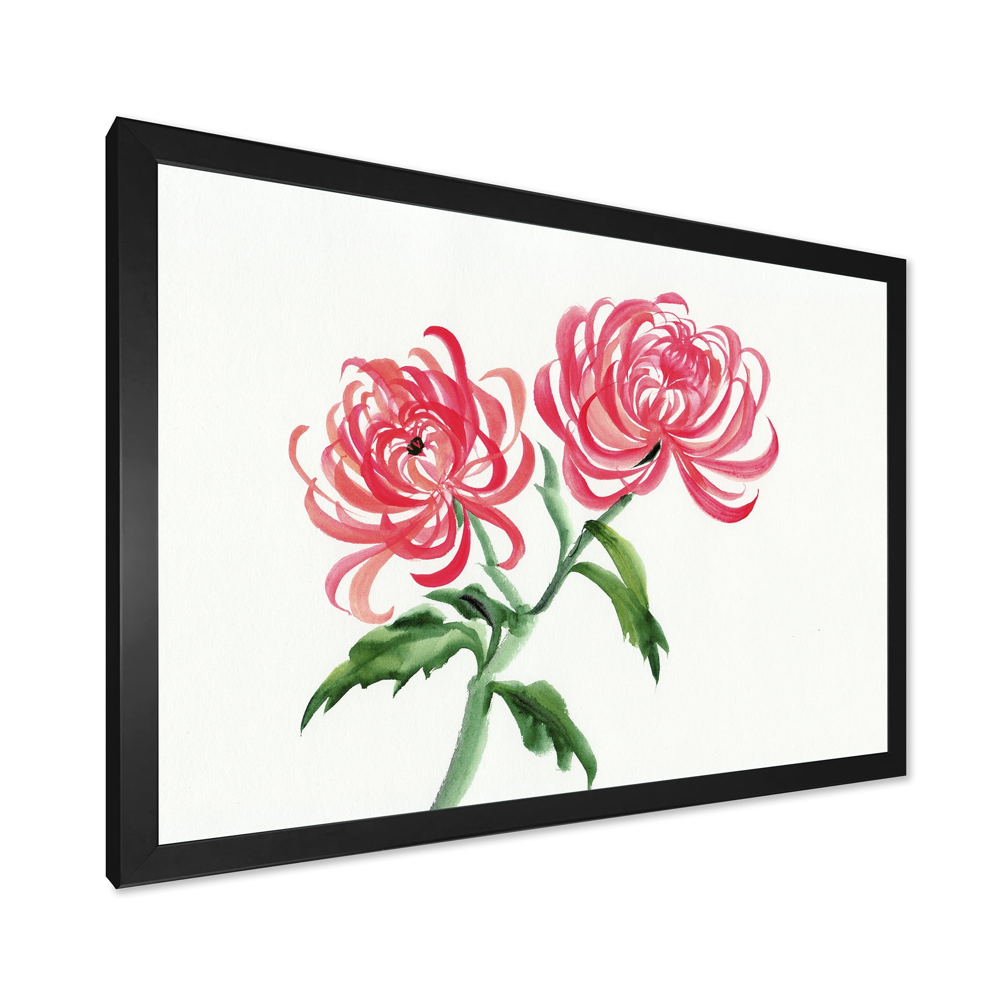 Designart 'Ancient Purple Chrysanthemum Flower' Traditional Framed Art Print