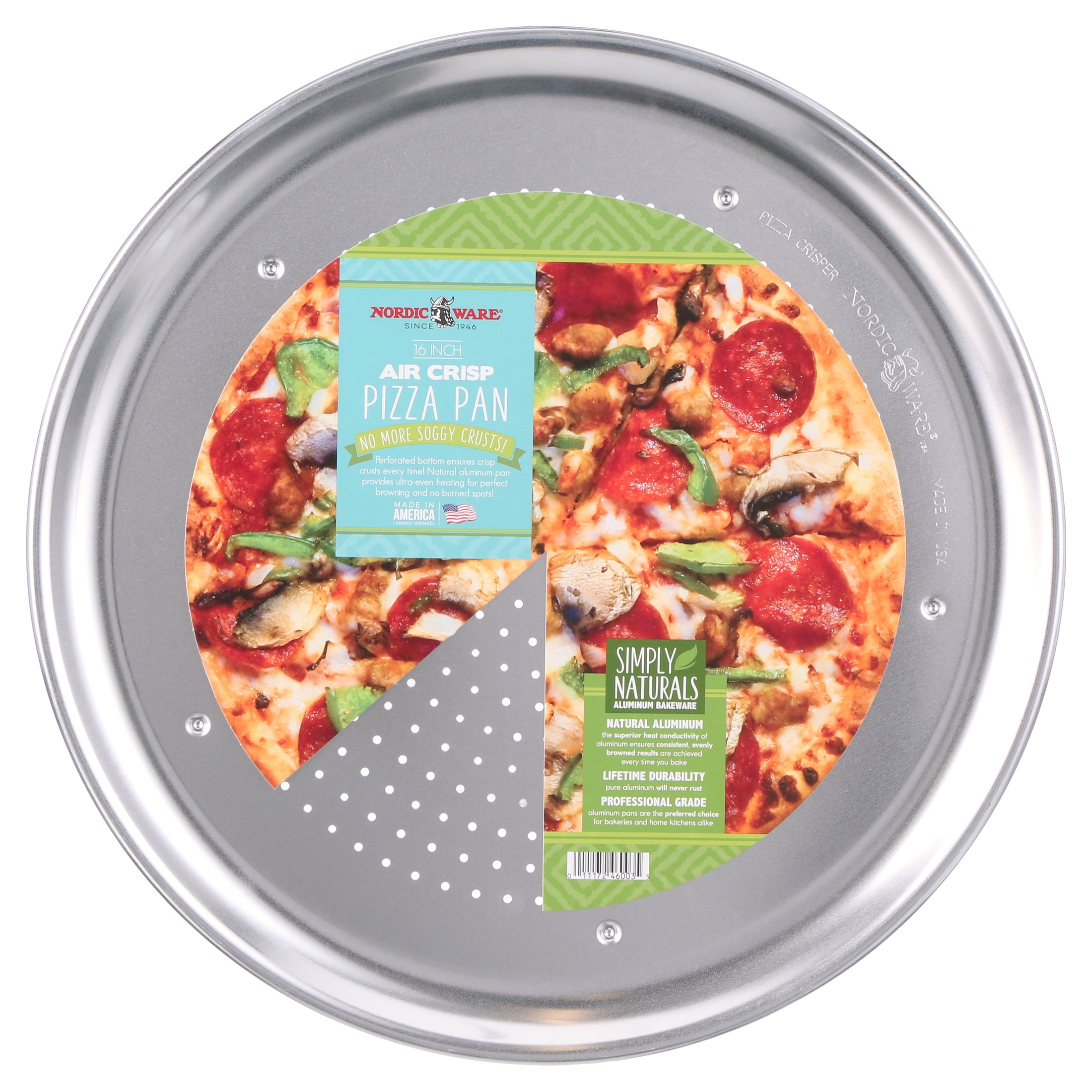Nordic Ware Natural Aluminum 2 Pack Air Crisper Pizza Pans, 9 x 9