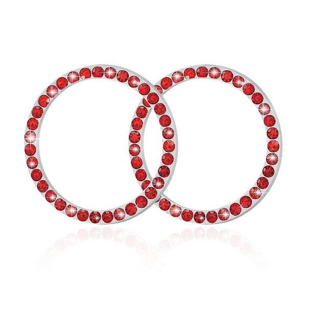 Car Engines Start Stop Accessories for Car Interior Decoration Red 2pcs Rhinestone Diamond Sticker
