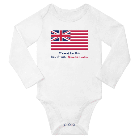 

Proud to be British American Baby Long Slevve Bodysuits (White 6-12 Months)