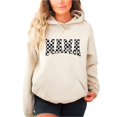thumbnail image 4 of Checkered Mama Hoodie for Women Trendy Varsity Checkerboard Pullover, Sand Hoodie, M, 4 of 8