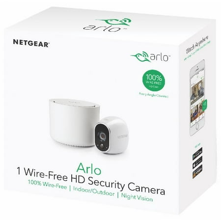 Arlo 720P HD Security Camera System VMS3130 - 1 Wire-Free Battery Camera with Indoor/Outdoor, Night Vision, Motion