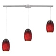 thumbnail image 4 of Elk Lighting Maui 3 Light Pendant in Satin Nickel, Red and Black, 4 of 4
