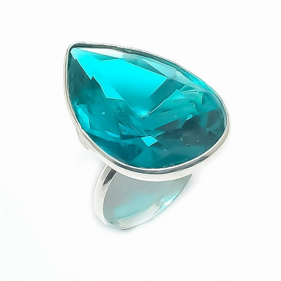 Natural Indicolite Tourmaline 925 Sterling Silver Jewelry Ring Size 6.5