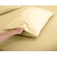 thumbnail image 4 of ROYALE LINENS 4 Piece Full Sheets Set - Soft Brushed 1800 Microfiber Bedding - 1 Fitted, 1 Flat Sheet, 2 Pillow Cases - Wrinkle Free & Fade Resistant - Hotel Luxury Bed Sheets (Stripe Sand, Full), 4 of 9