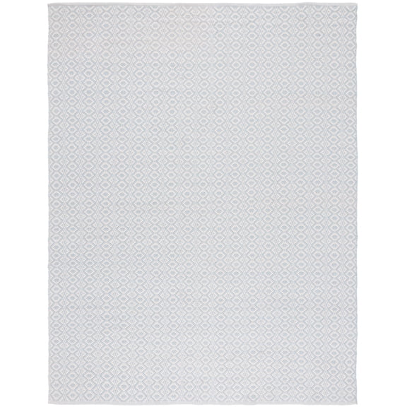 SAFAVIEH Montauk Corrine Geometric Cotton Area Rug, Ivory/Light Blue, 2'3" x 3'9"