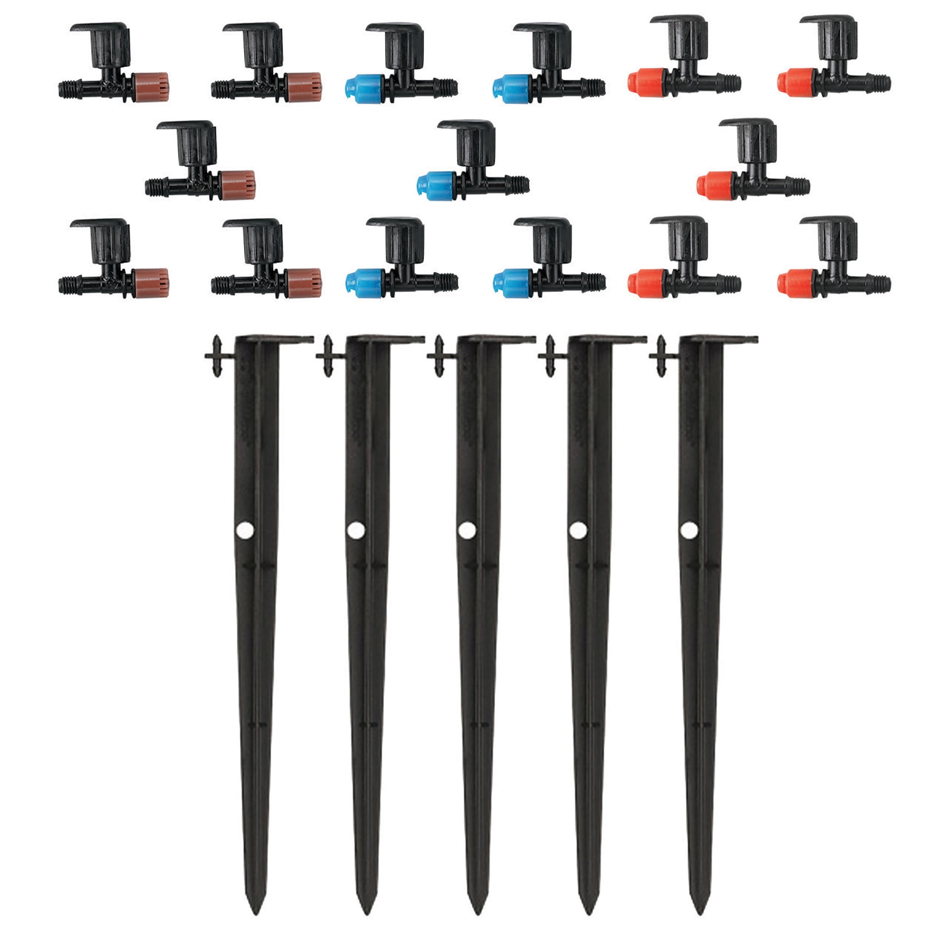 (2 pack) Orbit 12" Micro Sprinkler Stakes with Full, Half, and Quarter Pattern Snap-on Nozzles for Drip Irrigation, 5/Bag