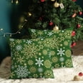 thumbnail image 4 of Pack of 2 Christmas Cozy Fleece Snowflakes Both Sides Throw Pillow Cases Cushion Covers for Couch Bed Sofa Christmas Green, 4 of 7