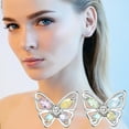 thumbnail image 2 of Fiaya Women Butterfly Minimalist Earrings, 1Pairs Colorful Zircon Butterfly Studs, Earrings Jewelry Gifts for Women Daughter Granddaughter, 2 of 8