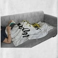 thumbnail image 6 of Saying Soft Flannel Fleece Throw Blanket, Simplistic Design of Doodled Sun and Morning Sunshine Lettering, Cozy Plush for Indoor and Outdoor Use, 70" x 90", Yellow Black White, by Ambesonne, 6 of 6