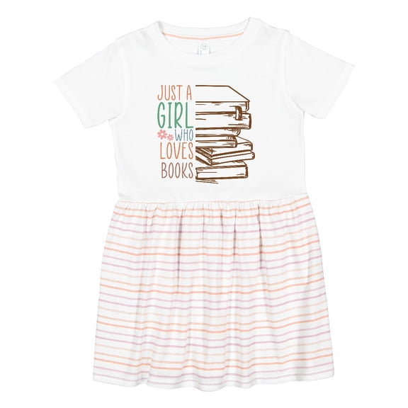 Inktastic Just a Girl Who Loves Books Reading Girls Toddler Dress
